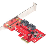 StarTech.com SATA PCIe Card, 2 Port PCIe SATA Expansion Card, 6Gbps SATA, PCI Express to SATA Adapter, Non-RAID, PCIe to SATA Converter