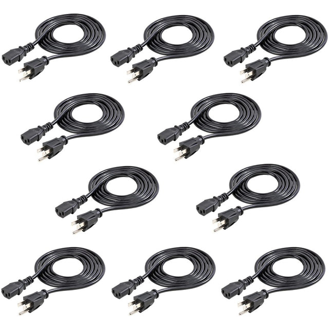 StarTech.com 6 ft Standard Computer Power Cord - NEMA5-15P to C13 - Power cable - 10 Pack