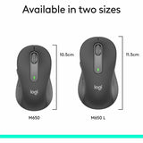 Logitech Signature M650 Wireless Mouse - For Small to Medium Sized Hands, 2-Year Battery, Silent Clicks, Bluetooth, Graphite