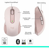 Logitech Signature M650 Wireless Mouse - For Small to Medium Sized Hands, 2-Year Battery, Silent Clicks, Rose