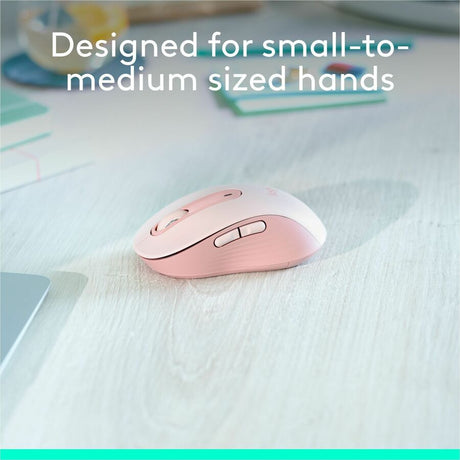 Logitech Signature M650 Wireless Mouse - For Small to Medium Sized Hands, 2-Year Battery, Silent Clicks, Rose