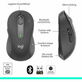 Logitech Signature M650 L Full Size Wireless Mouse - For Large Sized Hands, 2-Year Battery, Silent Clicks, Graphite