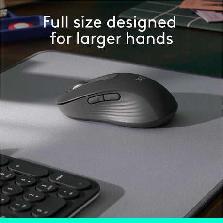 Logitech Signature M650 L Full Size Wireless Mouse - For Large Sized Hands, 2-Year Battery, Silent Clicks, Graphite