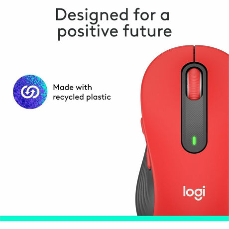 Logitech Signature M650 L Full Size Wireless Mouse - For Large Sized Hands, 2-Year Battery, Silent Clicks, Bluetooth, Red