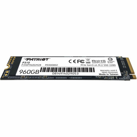 Patriot Memory P310 960 GB Solid State Drive - M.2 2280 Internal - PCI Express NVMe (PCI Express 3.0 x4)