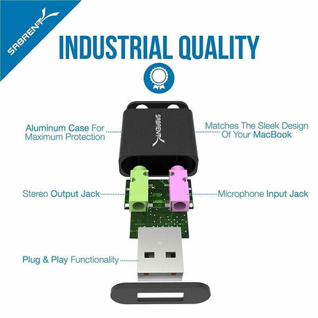 Sabrent USB Aluminum External Stereo Sound Adapter