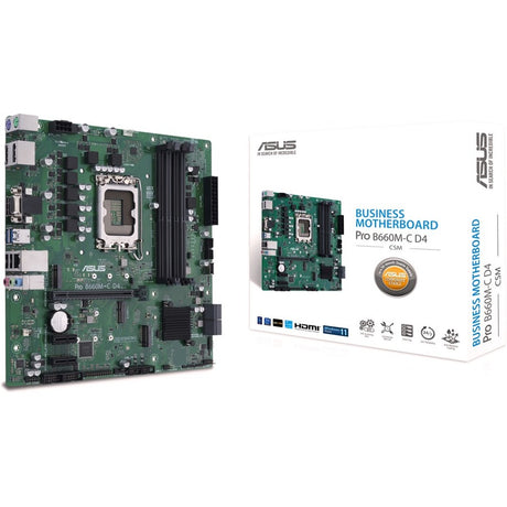 Asus B660M-C D4-CSM Desktop Motherboard - Intel B660 Chipset - Socket LGA-1700 - Intel Optane Memory Ready - Micro ATX