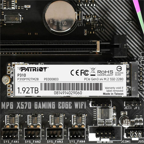Patriot Memory P310 1.92 TB Solid State Drive - M.2 2280 Internal - PCI Express NVMe (PCI Express NVMe 3.0 x4)
