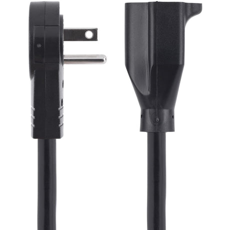 StarTech.com 3ft Power Extension Cord, Rotating Flat Plug Extension Cord, NEMA 5-15P to NEMA 5-15R Cable, 16 AWG, 125V/15A
