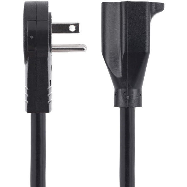 StarTech.com 3ft Power Extension Cord, Rotating Flat Plug Extension Cord, NEMA 5-15P to NEMA 5-15R Cable, 16 AWG, 125V/15A