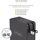 StarTech.com USB C Wall Charger, 60W PD with 6ft/2m Cable, Portable USB Type C Laptop Charger, Universal Adapter, USB IF/ETL Certified