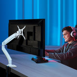 SIIG Single Monitor Gas Spring Aluminum Desk Monitor Arm with USB and Audio Ports - 17" to 49"