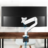 SIIG Single Monitor Gas Spring Aluminum Desk Monitor Arm with USB and Audio Ports - 17" to 49"