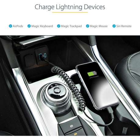 StarTech.com 50cm/20in USB to Lightning Cable, MFi Certified, Coiled iPhone Charger Cable, Black, Durable TPE Jacket Aramid Fiber