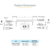 StarTech.com 50cm / 20in USB C to Lightning Cable, MFi Certified, Coiled iPhone Charger Cable, Black, TPE Jacket Aramid Fiber
