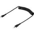 StarTech.com 50cm / 20in USB C to Lightning Cable, MFi Certified, Coiled iPhone Charger Cable, Black, TPE Jacket Aramid Fiber
