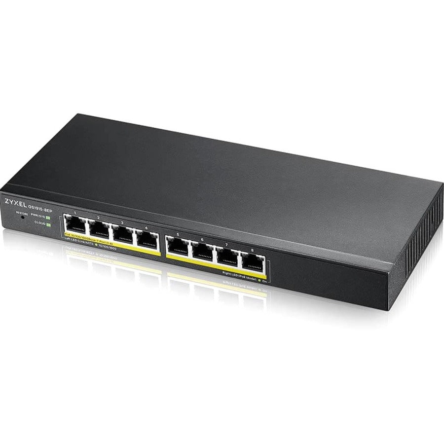 ZYXEL GS1915-8EP 8-Port Gigabit Smart Nebula Cloud Managed PoE Switch | 8 PoE+ Ports at 60W