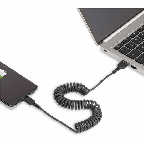 StarTech.com 3ft (1m) USB A to C Charging Cable, Coiled Heavy Duty USB 2.0 A to Type-C, Durable Fast Charge & Sync USB-C Cable, Black, M/M