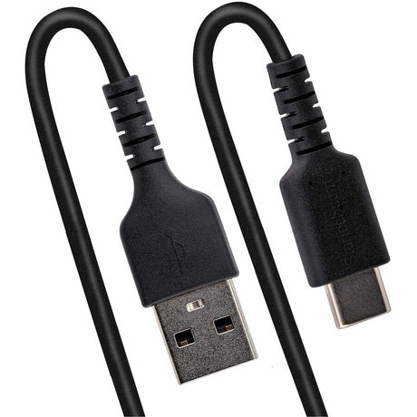 StarTech.com 3ft (1m) USB A to C Charging Cable, Coiled Heavy Duty USB 2.0 A to Type-C, Durable Fast Charge & Sync USB-C Cable, Black, M/M