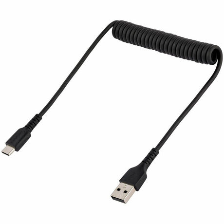 StarTech.com 20in (50cm) USB A to C Charging Cable, Coiled Heavy Duty USB 2.0 A to Type-C, Durable Fast Charge & Sync USB-C Cable, Black