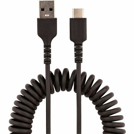 StarTech.com 20in (50cm) USB A to C Charging Cable, Coiled Heavy Duty USB 2.0 A to Type-C, Durable Fast Charge & Sync USB-C Cable, Black