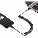 StarTech.com 3ft (1m) USB C Charging Cable, Coiled Heavy Duty Fast Charge & Sync USB-C Cable, High Quality USB 2.0 Type-C Cable, Black