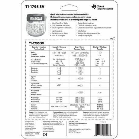 Texas Instruments TI-1795 SV Simple Calculator