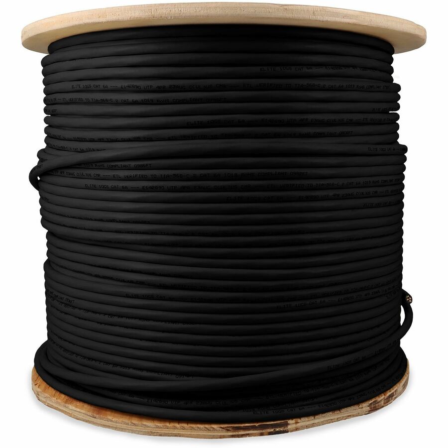 1000FT BLACK CAT6A UTP PVC
