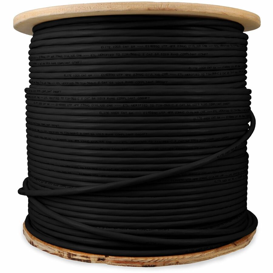1000FT BLACK CAT6A UTP PVC