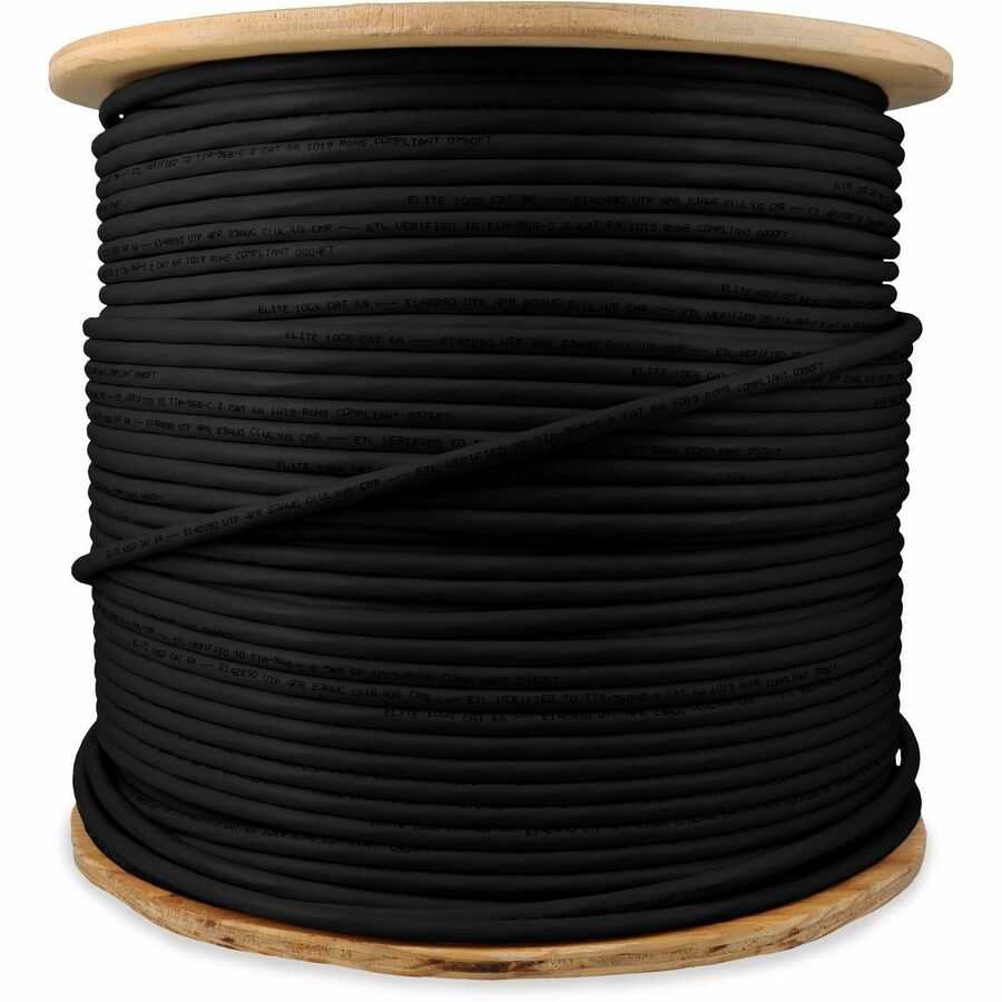 1000FT BLACK CAT6A UTP PVC