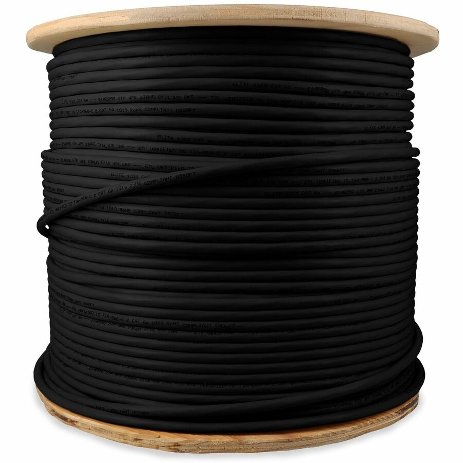 1000FT BLACK CAT6A UTP PVC