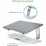 StarTech.com Laptop Stand for Desk, Supports 5kg / 11lb, Aluminum, Silver, Ergonomic Laptop Riser, Portable Laptop Holder for Desk