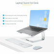 StarTech.com Laptop Stand for Desk, Supports 5kg / 11lb, Aluminum, Silver, Ergonomic Laptop Riser, Portable Laptop Holder for Desk