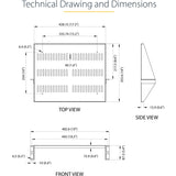 StarTech.com 2U Vented Server Rack Shelf - Center Mount Fixed 14" Deep Cantilever Rackmount Tray for 19" Data/AV/Network w/Cage Nuts