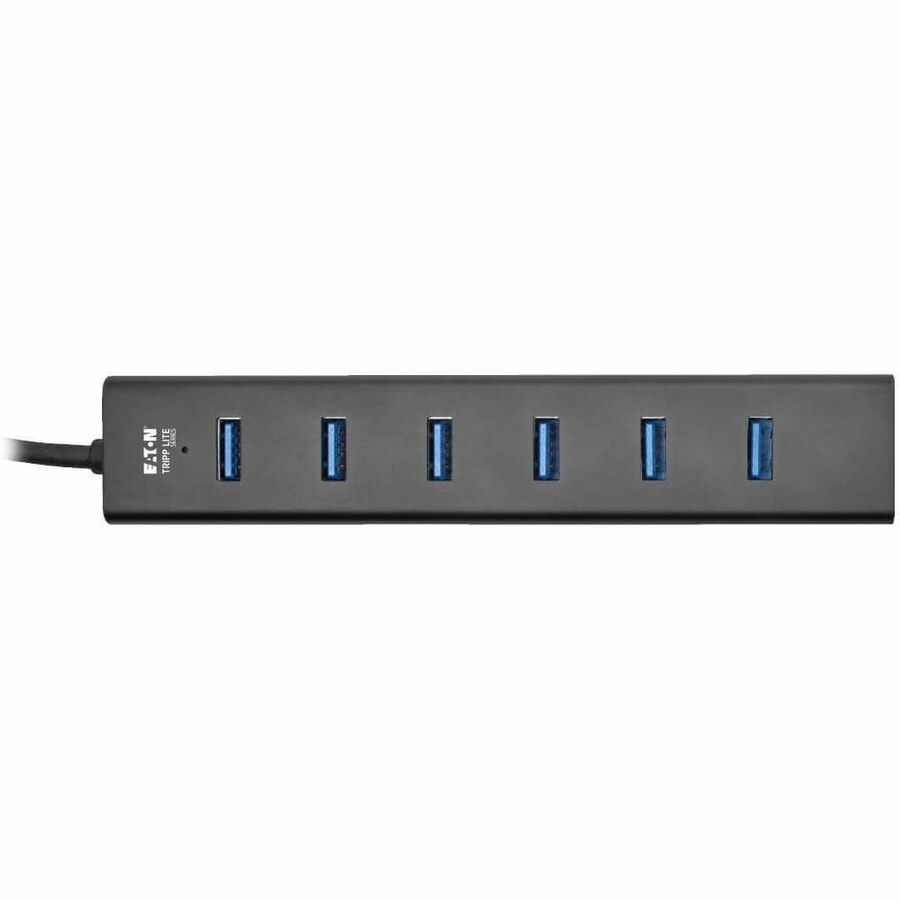 Eaton Tripp Lite Series 7-Port USB-A Mini Hub - USB 3.x (5Gbps), International Plug Adapters, Aluminum Housing