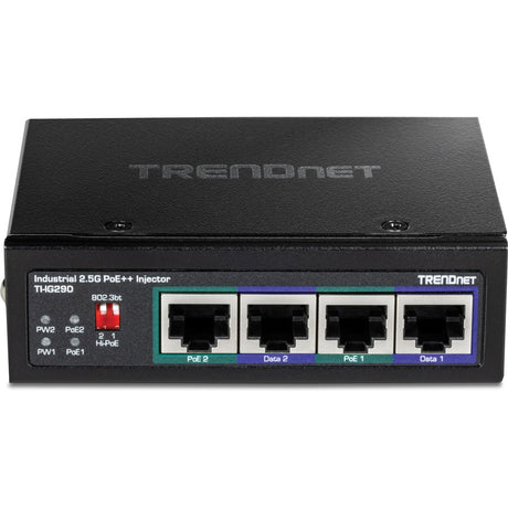 TRENDnet 95W 2-Port Industrial 2.5G PoE++ Injector, Supports PoE IEEE 802.3af, PoE+ IEEE 802.3at, And PoE++ IEEE 802.3bt, Not Compatible With Passive PoE Devices, Black, TI-IG290