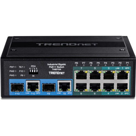 10 Port Industrial PoE DIN Rai