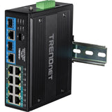 10 Port Industrial PoE DIN Rai
