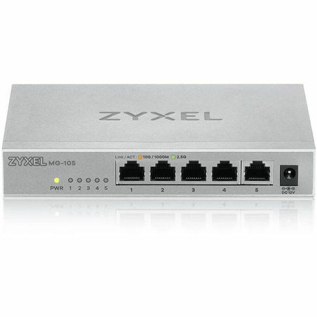 Zyxel 5-Port 2.5Gb MultiGig Ethernet Unmanaged Switch | 5 x 100/1G/2.5G Ports | Plug & Play | Metal Housing | Desktop or Wall-Mount | Ethernet Splitter | Lifetime Warranty | MG-105