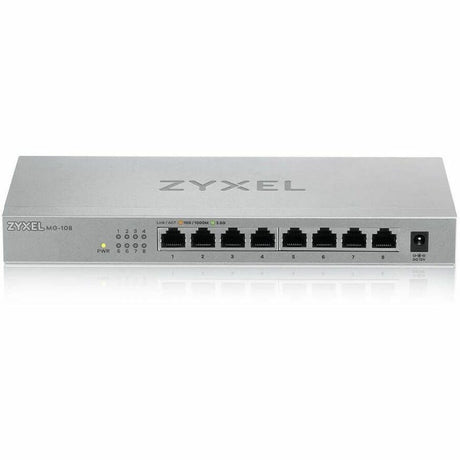 Zyxel 8-Port 2.5GbB MultiGig Ethernet Unmanaged Switch | 8 x 100/1G/2.5G Mbps Ports | Plug & Play | Metal Housing | Desktop or Wall-Mount | Ethernet Splitter | Lifetime Warranty | MG-108