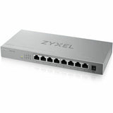 Zyxel 8-Port 2.5GbB MultiGig Ethernet Unmanaged Switch | 8 x 100/1G/2.5G Mbps Ports | Plug & Play | Metal Housing | Desktop or Wall-Mount | Ethernet Splitter | Lifetime Warranty | MG-108