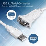 TRENDnet USB to Serial 9-Pin Converter Cable, TU-S9, USB to RS232 Serial Adapter, Supports Windows & Mac, USB 1.1, USB 2.0, USB 3.0, 64cm (25 in.) Cable Length, Plug & Play, White