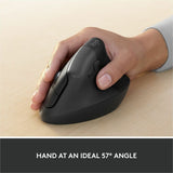 Logitech Lift for Business, Vertical Ergonomic Mouse, Wireless, Bluetooth, Logi Bolt USB, Quiet clicks, Graphite