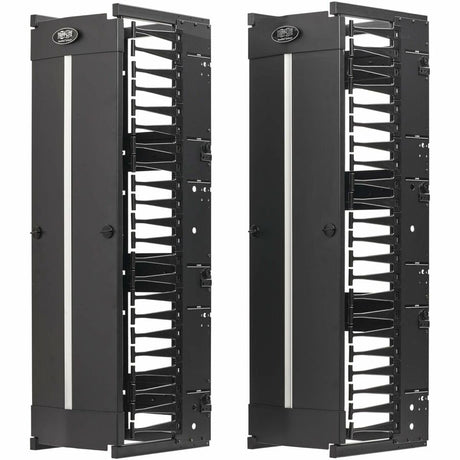 Eaton Tripp Lite Series High-Capacity Vertical Cable Manager - Deep Double Finger Duct with Cover, Single Sided, 12 in. Wide, Black, 7 ft. (2.2 m)