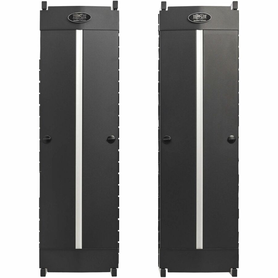 Eaton Tripp Lite Series High-Capacity Vertical Cable Manager - Deep Double Finger Duct with Cover, Single Sided, 12 in. Wide, Black, 7 ft. (2.2 m)