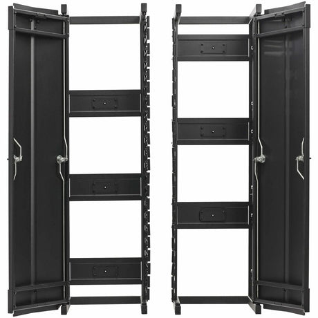 Eaton Tripp Lite Series High-Capacity Vertical Cable Manager - Deep Double Finger Duct with Cover, Single Sided, 12 in. Wide, Black, 7 ft. (2.2 m)