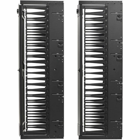 Eaton Tripp Lite Series High-Capacity Vertical Cable Manager - Deep Double Finger Duct with Cover, Single Sided, 12 in. Wide, Black, 7 ft. (2.2 m)