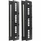 Eaton Tripp Lite Series High-Capacity Vertical Cable Manager - Deep Double Finger Duct with Cover, Single Sided, 6 in. Wide, Black, 7 ft. (2.2 m)