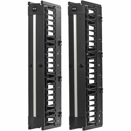Eaton Tripp Lite Series High-Capacity Vertical Cable Manager - Deep Double Finger Duct with Cover, Single Sided, 6 in. Wide, Black, 7 ft. (2.2 m)