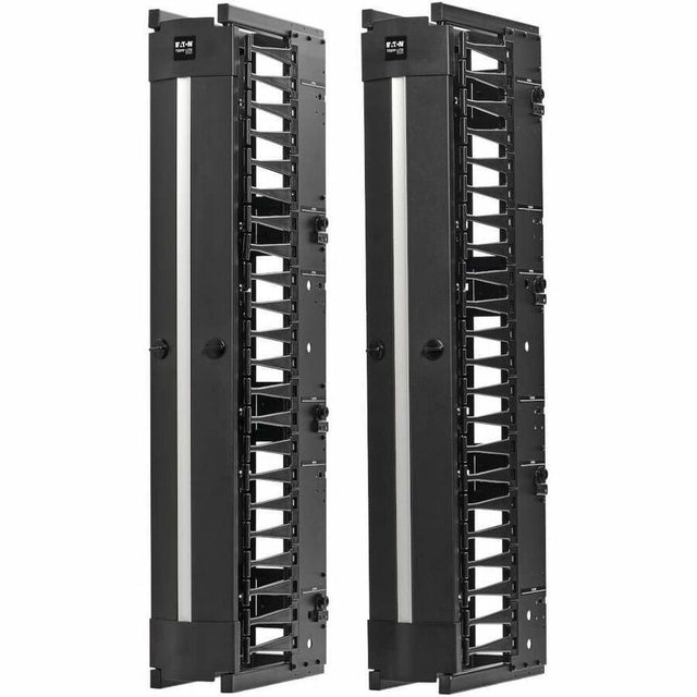 Eaton Tripp Lite Series High-Capacity Vertical Cable Manager - Deep Double Finger Duct with Cover, Single Sided, 6 in. Wide, Black, 7 ft. (2.2 m)